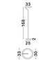 Tilia LED Stehlampe H 168cm 3000K – technische Zeichnung mit Maßen und Designdetails.