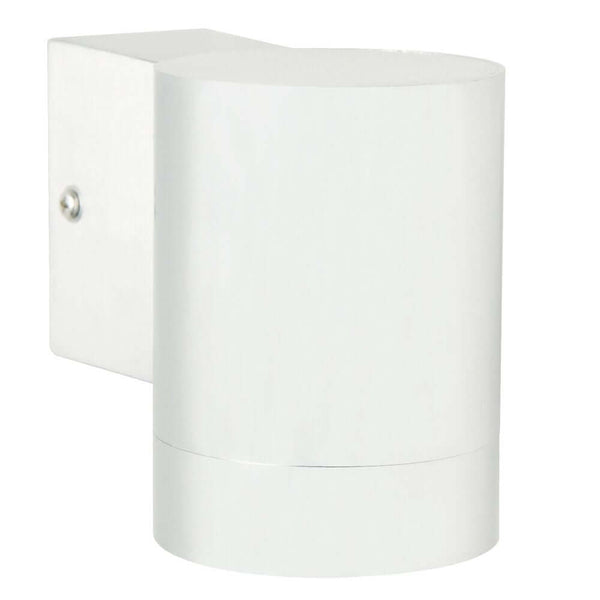 Tin Maxi Wandleuchte IP54 in Weiß, zylindrische Außenwandleuchte mit Downlight-Effekt für Fassade und Eingangsbereich