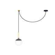 Tisch- & Hängelampe Mine Grau mit Holzstruktur und opalem Polycarbonat, ideal für angenehmes Licht.