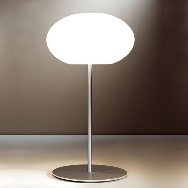 Casablanca Tischlampe AIH Big mit Dimmer, Weiß-Matt, organische Glas-Tischleuchte mit schattenfreier Ausleuchtung