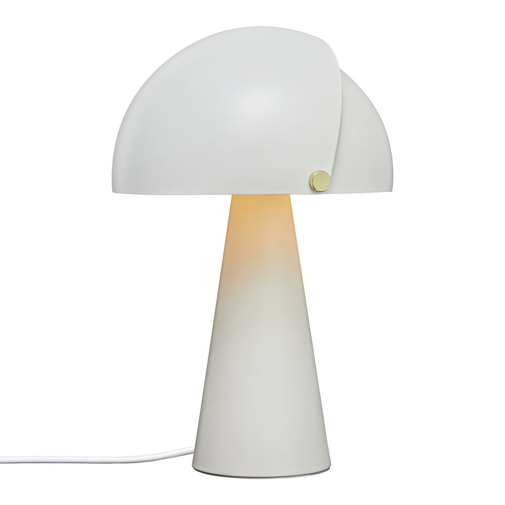 Moderne Tischlampe Align von Maria Berntsen mit beweglichem Lampenschirm und satinmattem Finish.