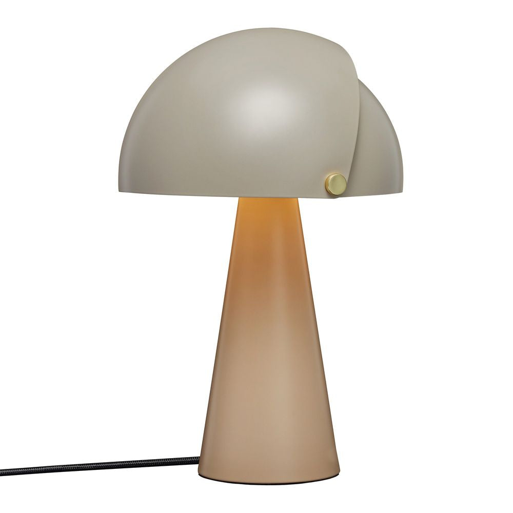 Moderne Tischlampe Align von Maria Berntsen mit satiniertem Schirm und veränderbarem Licht.