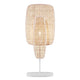 Tischlampe Bali mit rattanartigem Lampenschirm und modernem Design für stilvolle Raumbeleuchtung.