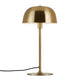 Tischlampe Cera aus Messing im minimalistischen skandinavischen Design mit runder Lampenschirmform.
