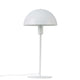 Tischlampe Ellen Weiß im minimalistischen skandinavischen Design mit abgerundetem Schirm und leichtem Rahmen.