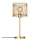 Tischlampe Elvis mit goldfarbenem Gestell und dekorativem Lampenschirm.