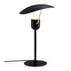 Tischlampe Fabiola in elegantem Design mit schwarzem Lampenschirm und goldenen Details, für stilvolle Beleuchtung.