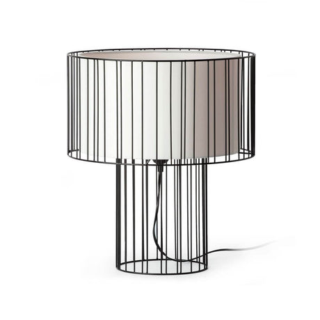 Tischlampe LINDA Schwarz, Weiß mit modernem Drahtgitterdesign und sanftem Licht für jeden Raum.