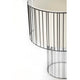 Tischlampe LINDA Schwarz, Weiß mit modernem Design und eleganten Metallstreifen.