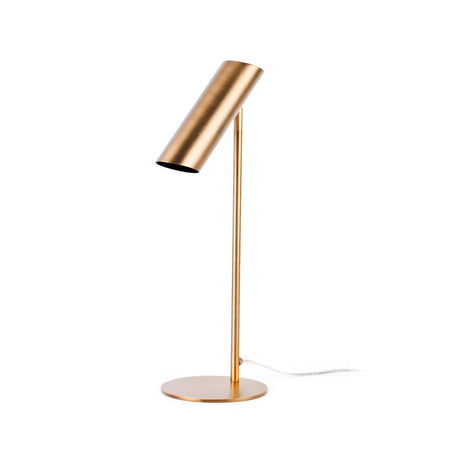 Tischlampe LINK Bronze in modernem Design mit bronzefarbenem Lampenschirm und schmalem Standfuß.