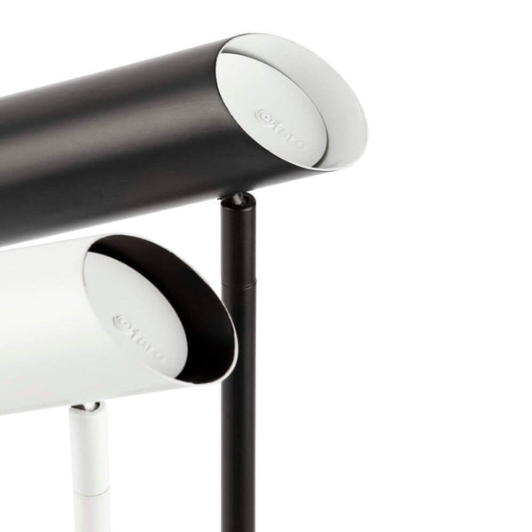 Tischlampe LINK Weiß, moderne Tischleuchte in Weiß mit schwarzem Detail für stilvolle Beleuchtung