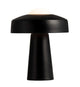 Stilvolle Tischlampe Time mit mattem Metall und Glas, inspiriert von Waldboden-Pilzen.