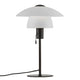 Tischlampe Verona mit zwei schlichten Opalglasschirmen und mattem schwarzen Metallfuß