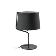 Tischleuchte BERNIE Schwarz mit modernem Design und schwarzem Lampenschirm auf einem stabilen Standfuß.
