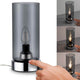 Tischleuchte Pinja mit Touch-Schalter Chrom, Rauchglas - modernes Design mit Touch-Funktion und Rauchglasschirm.