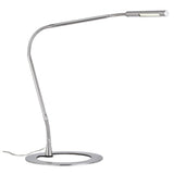 Schreibtischlampe Plaza mit 3W LED, flexibler Arm und flachem Fuß für optimalen Arbeitsplatzkomfort.