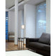 Tischleuchte SABA 84cm Nickel, Schwarz in modernem Wohnzimmer mit Sofa und Tisch