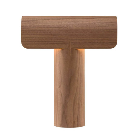 Table lamp Teelo 8020 made of wood 38 cm with a sculptural shape and glare-free light.