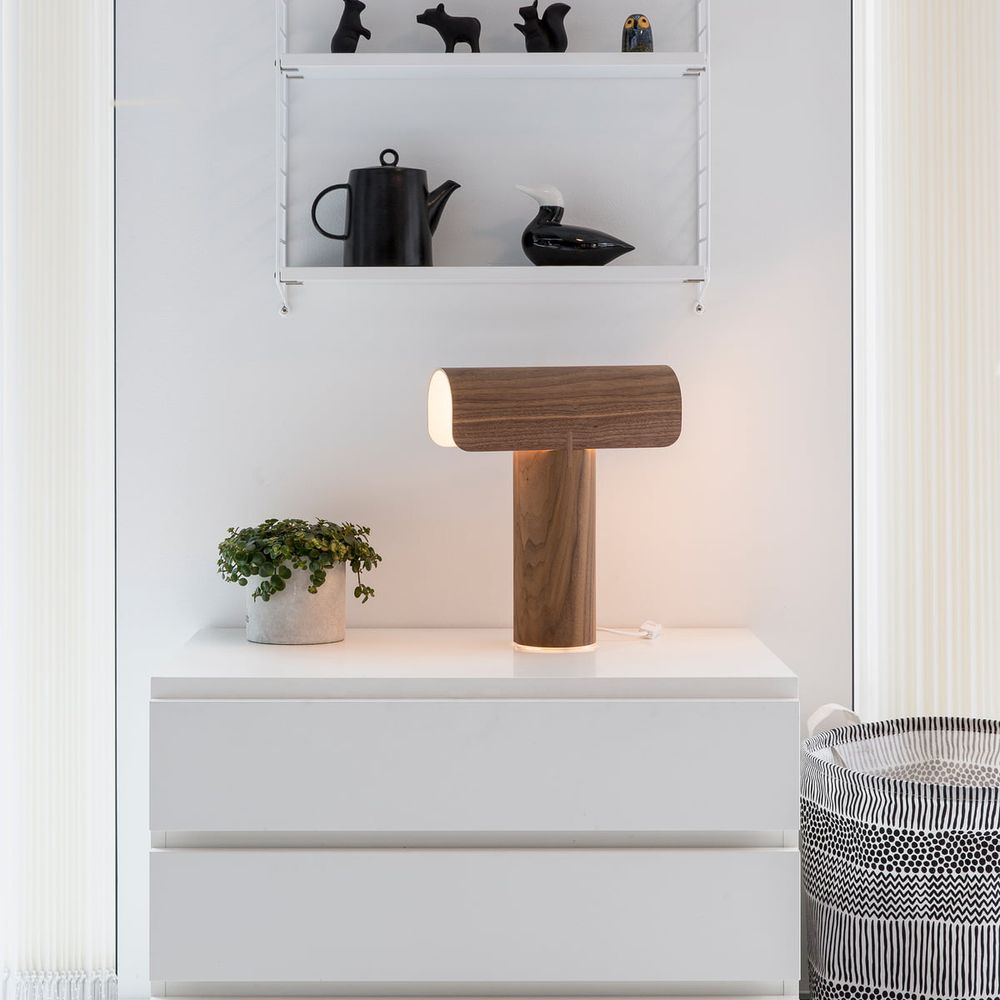 Lampe de table Teelo 8020 en bois 38 cm
