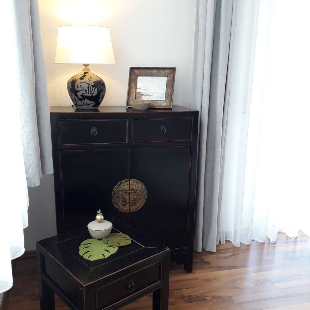 Lampa stołowa toulouse 42 cm ceramiczna, czarna i błotna