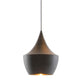 Tom Dixon Beat Fat LED Hängelampe Ø 24cm mit schwarzer Patina und goldener Innenseite.