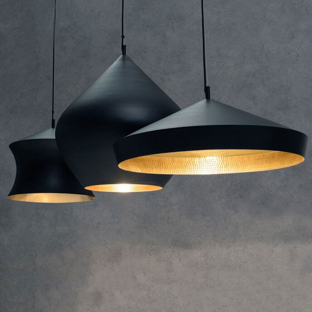 Tom Dixon Beat Flat Lámpara colgante LED negro, dorado