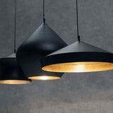 Tom Dixon verslagen lineair hangend licht 170 cm zwart