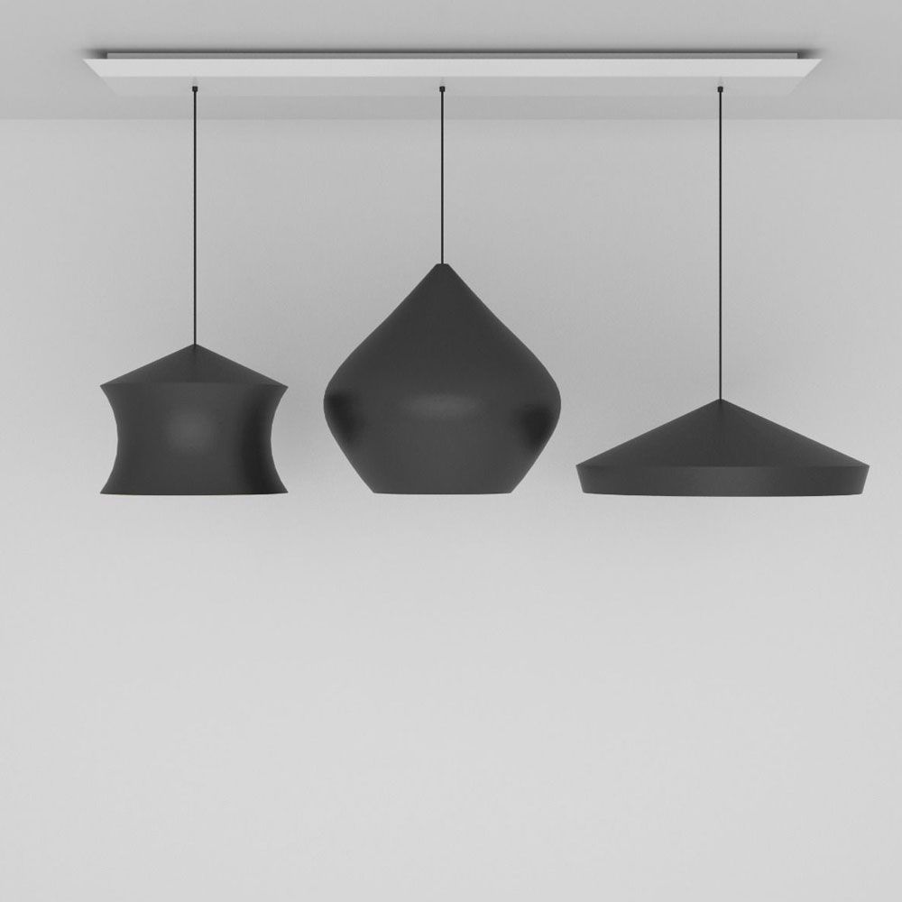 Tom Dixon Beat Linear Hanging Light 170cm preto