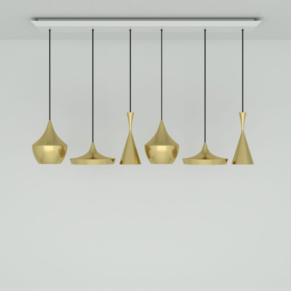 Beat Range Pendellampe 6er 156cm  Tom Dixon Gold  