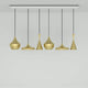 Tom Dixon Beat Range Pendelleuchten in goldfarbenem Messing, ideal für moderne Innenräume.