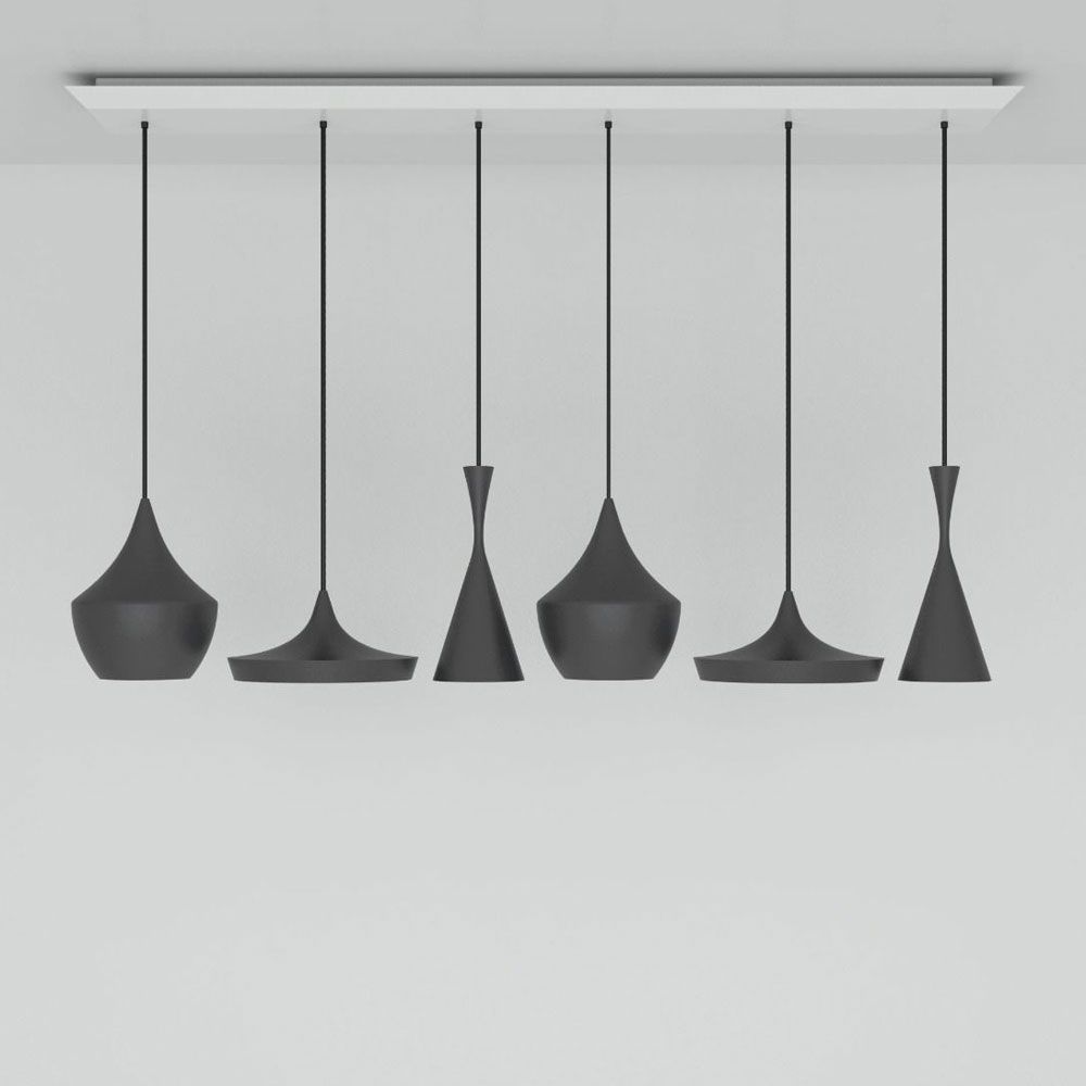 Beat Range Pendellampe 6er 156cm  Tom Dixon Schwarz  