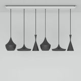 Beat Range Pendellampe 6er 156cm  Tom Dixon Schwarz  