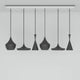 Tom Dixon Beat Range Pendelleuchten in Schwarz, 6er Set, modernes Design für stilvolle Beleuchtung.