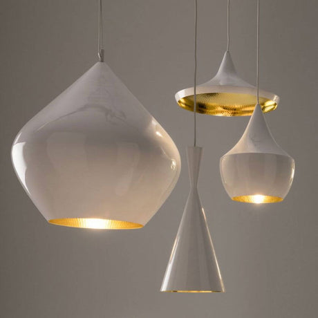 Tom Dixon Beat Round Hängelampe 4er Ø 85cm in verschiedenen Formen und glänzendem Design.
