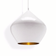 Tom Dixon Beat Stout Pendelleuchte mit weißem Äußeren und goldener Innenseite, Ø 52cm, moderner Beleuchtungstrend.