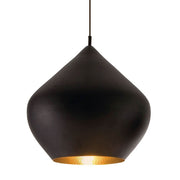 Tom Dixon Beat Stout LED Pendelleuchte Ø 52cm in Schwarz mit goldfarbener Innenseite und schwarzer Patina