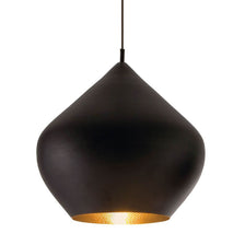 Tom Dixon Beat Stout LED Pendelleuchte Ø 52cm in Schwarz mit goldfarbener Innenseite und schwarzer Patina