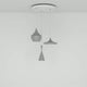 Tom Dixon Beat Trio LED Pendelleuchte 3er Ø 68cm in grauem Design, drei verschiedene Faltungen.
