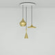 Tom Dixon Beat Trio LED Pendelleuchte 3er Ø 68cm in Goldfarben, schwebend von der Decke.