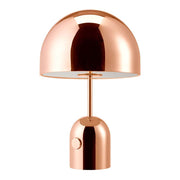 Tom Dixon Bell Tischleuchte mit Drehdimmer in glänzendem Kupfer, elegantes Design mit integriertem Dimmer.