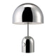 Tom Dixon Bell Tischleuchte mit Drehdimmer, polierte Oberfläche und stabiler Fuß.