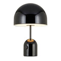 Tom Dixon Bell Tischleuchte mit Drehdimmer, schwarzes Design, polierte Oberfläche, stabiler Fuß, moderne Beleuchtung.