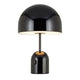 Tom Dixon Bell Tischleuchte mit Drehdimmer, schwarzes Design, polierte Oberfläche, stabiler Fuß, moderne Beleuchtung.