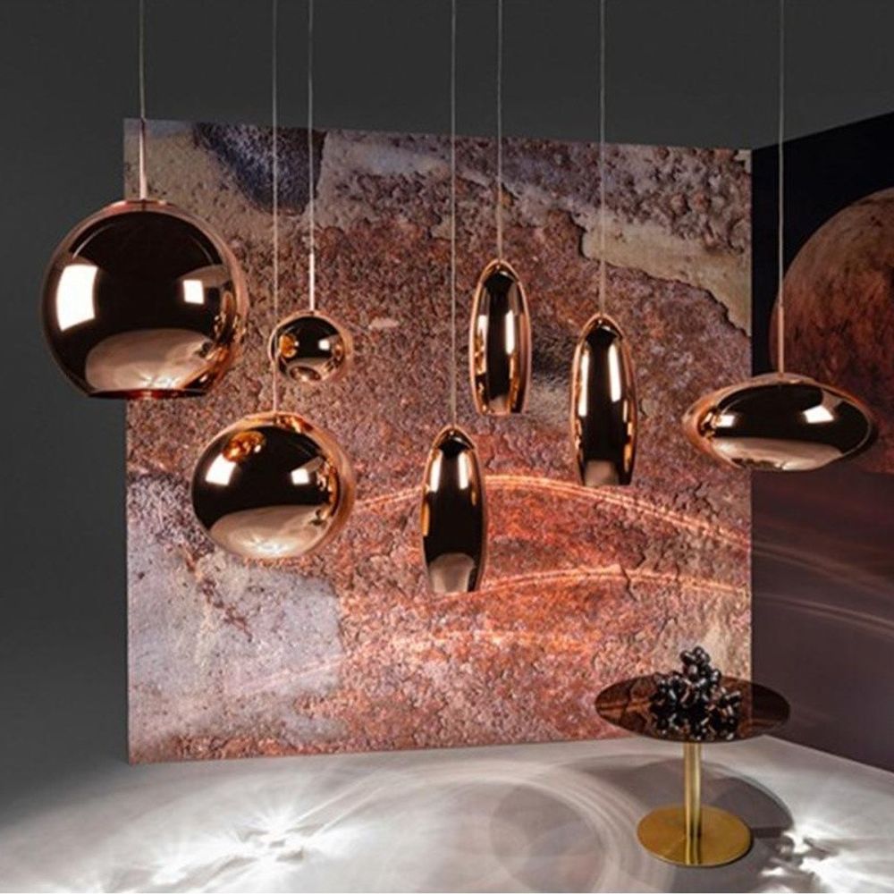 Tom Dixon Copper Round Pendant Lamp Ball