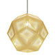 Tom Dixon Etch Metall Hängeleuchte Effektlicht in goldener Farbe, ideal für sanftes Umgebungslicht.