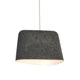 Tom Dixon Felt Akustik Pendelleuchte aus grauem Filz, mit warmem, weißem Innendesign für gemütliche Räume.