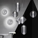 Tom Dixon Press Sphere Glas-Pendelleuchte, moderne Leuchtenserie aus dickem transparentem Glas mit gerippter Oberfläche.