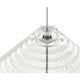 Tom Dixon Press Cone Pendelleuchte aus klarem, geripptem Glas mit abgerundeter Oberflächengestaltung.