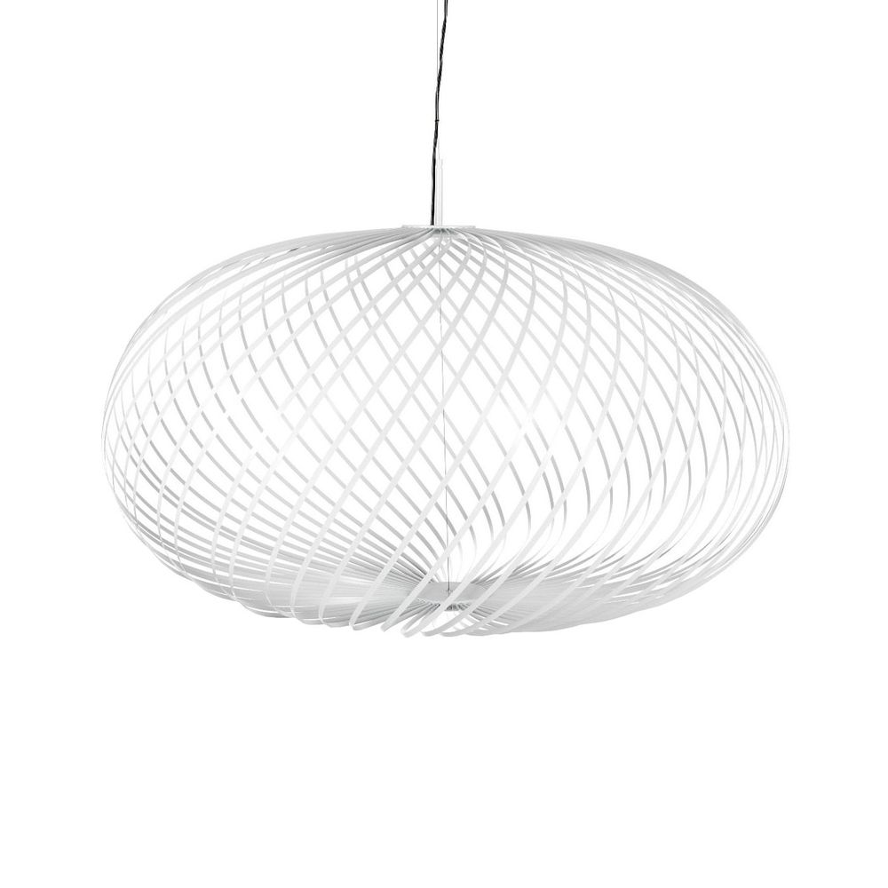 Tom Dixon Spring LED Hängelampe aus Edelstahl, flexibel formbar für individuelles Lichtdesign.