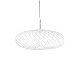 Tom Dixon Spring LED Hängelampe aus Edelstahl mit flexibel verstellbarem Design in Weiß.